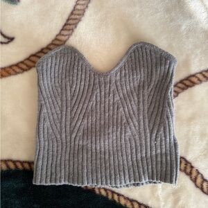 SHEIN Ribbed Gray Bustier Crop Top🐰